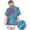 LA LEELA Women's Button Down Short Sleeve Summer Blouse Tops Hawaiian Club party Casual Aloha Party Shirt - 2 of 4