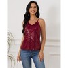 Clearlove Womens Sequin Tank Tops V Neck Sleeveless Camisole Sequin Sparkle Summer Casual Fashion Shirts - 3 of 4