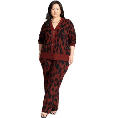 ELOQUII Women's Plus Size Animal Print Pant - 22/24, Animal Blur