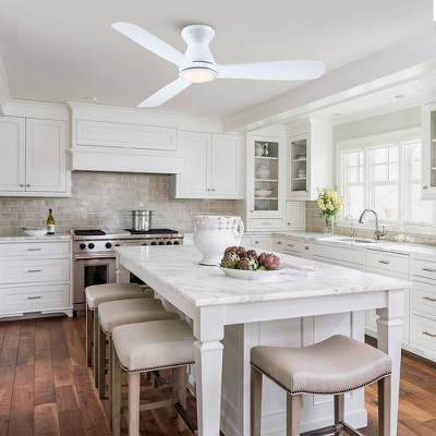 52" White Brushed Acrylic LED Ceiling Fan with Remote