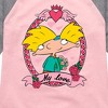 Girls' - Hey Arnold! - Valentine's My Love Shirt Tail Raglan Graphic T-shirt - 2 of 3
