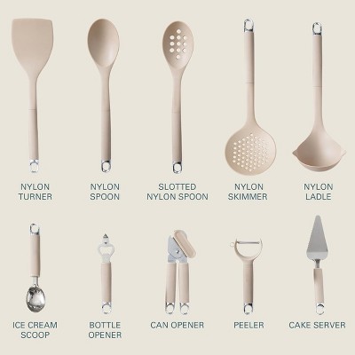 Gibson Home Nylon Kitchen Gadget & Tool Set 20 Piece in Beige — фото 2