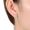 Guili Sterling Silver Earrings with Colored Round & Baguette CZ in White Gold & Rhodium Plating – Glamour and Sophistication for Every Style - 2 of 3