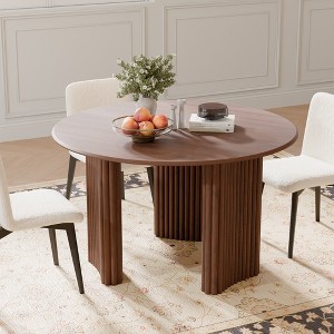 Spassway 5-Piece Dining Sets Modern Round Dining Table Kitchen Chairs with Padded Seats Backrests Dining Room Table Chair Set for Home Apartment - 1 of 4