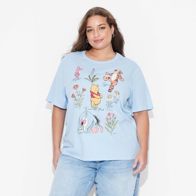 Women's Winnie the Pooh and Friends Short Sleeve Graphic T-Shirt - Blue