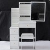 SEVOBAL Dressers Modern Vanity Table Set with Sliding Mirror Cushioned Stool and Storage for Bedroom, White, 29.2"*12.6"*50.4" - 3 of 4