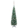 vidaXL Artificial Christmas Tree Green PVC Slim Cone-shaped Pre-Lit - 2 of 4