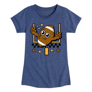 Girls' - Instant Message - Football Mascot and Goalpost Fitted Short Sleeve Graphic T-Shirt - 1 of 4