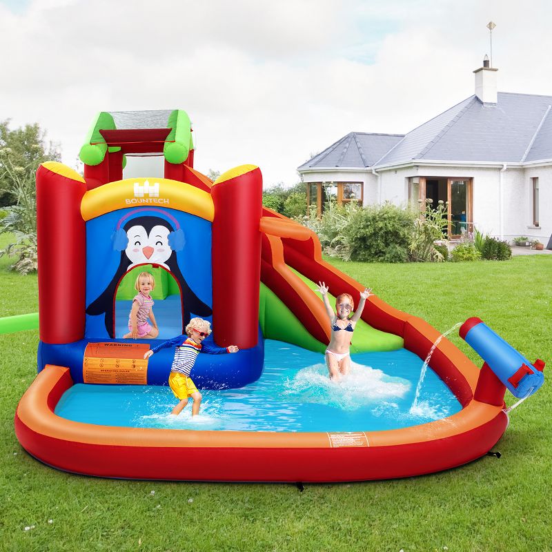 Costway Inflatable Slide Bouncer and Water Park w/ Splash Pool Water Cannon and Blower, 3 of 11