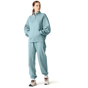 Future Planet Womens Saturn Premium Fleece Lined Soft Cotton Sweatpants Loose Fit Ice Blue - 1 of 2