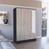 Depot E-Shop 120 Mirrored Armoire, Double Door Cabinet, Two Drawers, Metal Hardware, Rods, Four Shelves - 2 of 4