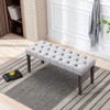 CAVINAS Luxury Velvet Fabric Dining Bench for Dining Room,Button-Tufted Ottoman Bench with Sturdy Rubberwood Legs,Entryway Bench,330lbs Max - 2 of 4