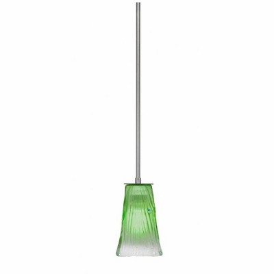 Toltec Lighting Apollo 1 - Light Pendant in  Graphite with 5" Square Kiwi Green Crystal Shade