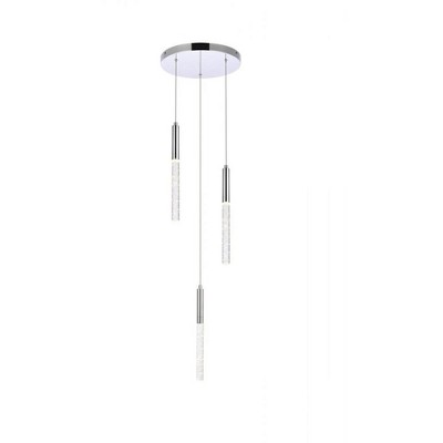 Elegant Lighting Ruelle 3 lights Chrome Pendant