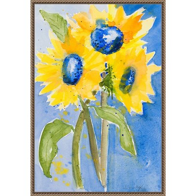 Amanti Art Sunflowers by Krinlox Canvas Wall Art Print Framed 16 x 23-in.