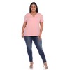 Plus Size Keyhole Neck Cutout Short Sleeve Top - White Mark - 4 of 4
