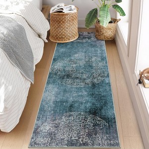 Washable Rug, Modern Abstract Area Rug Medallion Pattern Rugs, Stain Resistant Non-Slip Living Room Bedroom Area Rug - 1 of 4