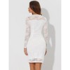 Allegra K Women's Elegant Lace Boat Neck Cocktail Bodycon Pencil Dress - 3 of 4