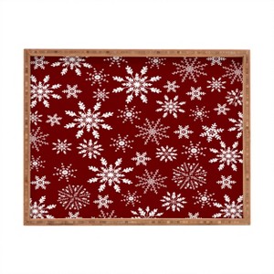 Iveta Abolina Silent Night Red Rectangular Tray -Deny Designs - 1 of 2