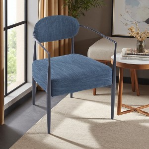 24" Polyester Mid-Century Accent Armchair with Tapered Legs and Pocket Spring Seat - 1 of 4