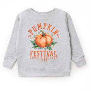 The Juniper Shop Pumpkin Festival Gourd Vibes Youth Sweatshirt - L - Heather Grey - 1 of 4