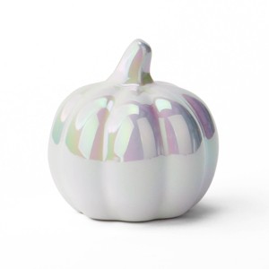 Medium Ceramic Iridescent Pumpkins White - Bullseye's Playground™ - 1 of 3