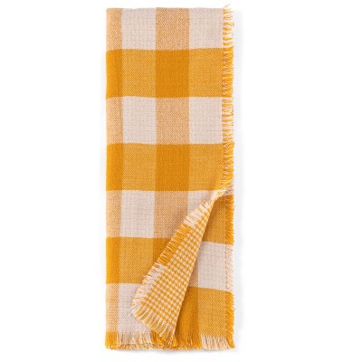 yellow plaid throw