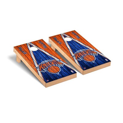 NBA New York Knicks Premium Cornhole Board Triangle Weathered Version