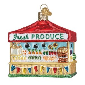 Old World Christmas Blown Glass Ornament for Christmas Tree, Farmer's Market Stand - 1 of 4