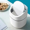LunaLulinlk White 0.5 Gallon (2 Liter) Twist-On Lid Mini Trash Can for Bedroom Dresser - 2 of 4