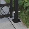 Fence Gate with Arched Top and 2 Posts 41.3"x80.3" Black vidaXL - 3 of 4