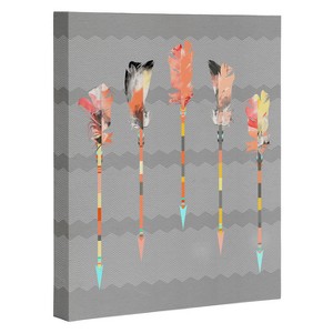 Iveta Abolina Gray Pastel Feathers Art Canvas 8" x 10" - Deny Designs - 1 of 4