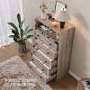 Modern 5-Drawer Wood Dresser w/ Charging & Lights - Tall Vertical Storage for Bedroom, Nursery, Living Room - 3 of 4