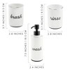 AuldHome Design Farmhouse Bathroom Accessories Set 3pc Enamelware Matching Soap Dispenser, Toothbrush Holder and Rinse Cup for Sink Vanity - 3 of 4