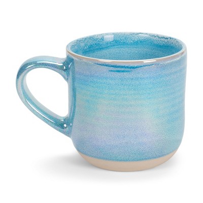 Blue Glossy Ceramic 12 oz Microwave Safe Mug Set