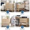 Rattan Nightstand Set of 2 -  Boho Nightstand with 2 Drawers & Shelf (Modern Farmhouse Side Tables for Bedroom/Living Room) - 4 of 4