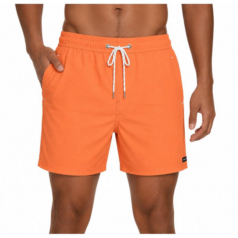 Laguna Men's New Islander 6 Inch Volley Swim Trunk - Quick-Dry Peached Microfiber with Brief Liner, Apricot Crush, Small