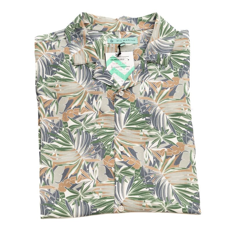 Mio Marino Mens Casual Button-Down Hawaiian Short Sleeve Shirt, 4 of 6