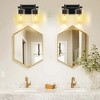DAKAFUL Modern Bathroom Vanity Light, Vanity Fixture Over Mirror with Black Frame&Clear Glass Shade, Wall Light for Mirror, Bedroom, Bathtub Area - 2 of 4