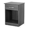 HomeStock Grey Nightstand with Compact 24x18x16 Design, Modern Casual Bedside Table with Storage Space for Lamps and Books - 2 of 4