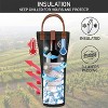 OPUX Wine Bag Single Bottle Carrier Tote, Insulated Thermal Padded Portable Carry Case Travel Cooler Picnic Beach Gift - 2 of 4