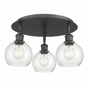 Athens - 3 Light Flush Mount In Industrial Style-8.63 Inches Tall and 17.75 Inches Wide - 1 of 1