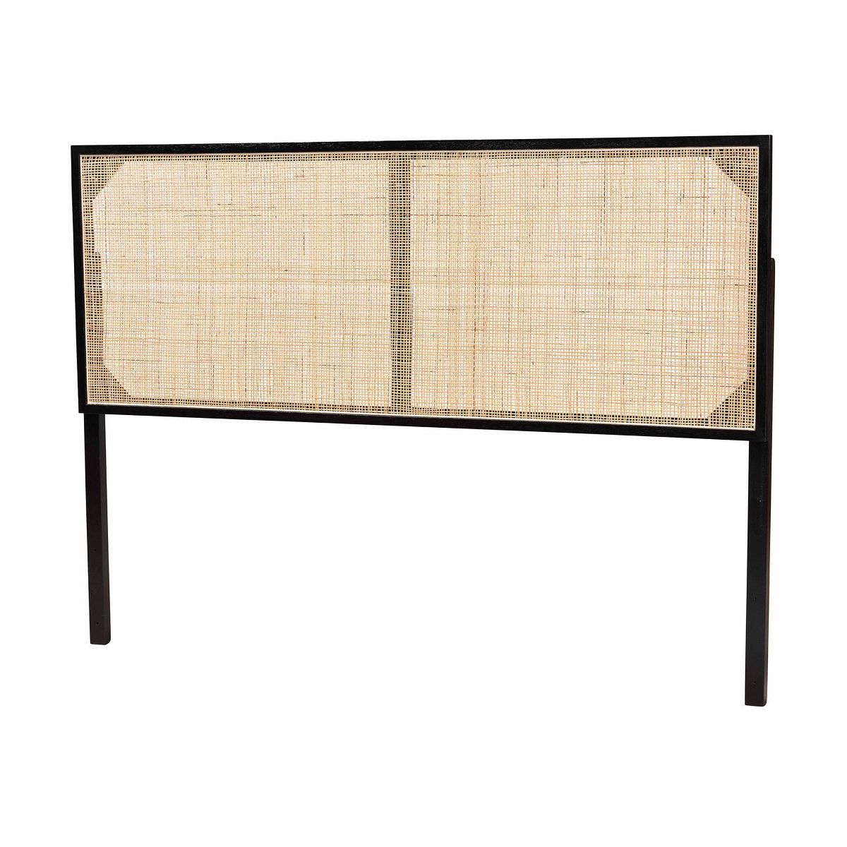 bali & pari Queen Aurelia Bayur Wood and Natural Rattan Headboard