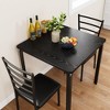 3-Piece Dining Table Set for 2 - Small Space Kitchen Table & Chairs with Metal Frame & Wood Top - 4 of 4