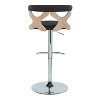 LumiSource Set of 2 Gardenia Adjustable Barstools Chrome Metal/White Washed Wood/Charcoal Fabric - 4 of 4