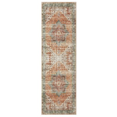 Washable Vintage Floral Medallion Area Rugs for Living Room, Soft Non Slip Retro Accent Carpet for Bedroom Dining Room