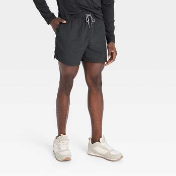 All In Motion Shorts Men's XXL Black Gray Palm Tree Print Hybrid Zipper  Pockets