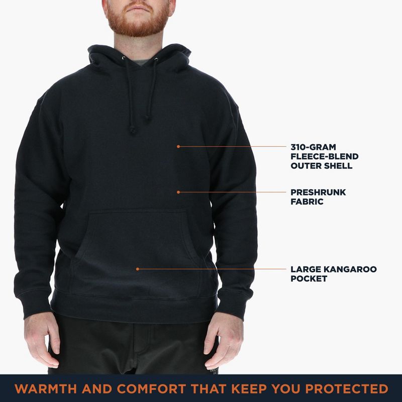 RefrigiWear Men's Heavy-Duty Fleece-Blend Hoodie Sweatshirt, 3 of 7