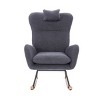 Upholstered Rocking Chair for Nursery or Living Room, Teddy Fabric Accent Glider with High Back and Cushion-The Pop Home - 2 of 4