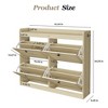Large Shoe Storage Cabinet with 4 Flip Drawers, Freestanding Narrow Shoe Organizer with Hooks and Storage - 3 of 4